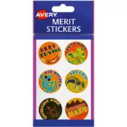 Avery Australian Art Merit Stickers 96pk Assorted Bright Colorful Designs