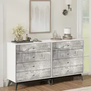 Bella 8 Chest of Drawers Dresser Tallboy Set of 2 - Elegant Storage Solution