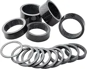 15 Pcs Headset Spacer for Bicycle, 7 Sizes Carbon Fiber Road Bicycle Stem Headset Spacers Kit for 1-1/8 Inch Stem, 1mm 2mm 3mm 5mm 10mm 15mm 20mm