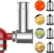 Stainless Steel Slicer Shredder Attachment for KitchenAid Mixers, Cheese Grater Attachment for Kitchenaid, Vegetable Slicer Attachment for Kitchenaid, GVODE Food Processor Attachment
