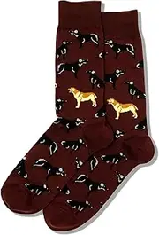 [Hot Sox] Men's Labrador Socks 1 Pair, Burgandy, Men's 10-13, Burgandy, 10-13