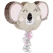 Small Pull String Koala Pinata for Jungle Animal Birthday Party, 16.5 x 10 x 3"