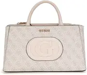[GUESS] Eco Mietta Small Society Satchel Dove Logo/Stone, Dove logo/stone