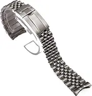 [TIOYW] 20mm Solid Stainless Steel Watchband For Rolex GMT Oyster Perpetual Date Silver Gold Watch Strap Deployment Clasp