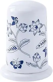 Perfk Toothpick Box Bathroom Canister, Multifunctional Decorative Dustproof Ceramic Toothpick Holder, Cotton Swabs Holder Vanity