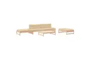 vidaXL Outdoor Lounge Set with Cushions Sofa and Table 5 Piece Solid Wood