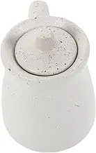 FONDOTIN Ceramic Condiment Pot with Lid Japanese Style Vinegar Dispenser Versatile Seasoning Bottle for Soy Sauce and Oil Elegant Kitchen Storage for Sushi and Dining Decor