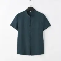 在飛比找momo購物網優惠-【巴黎精品】唐裝漢服上衣(立領輕薄短袖亞麻男上衣6色a1bx