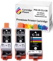 3 Pack (2BK,1C) Compatible Ink for Canon PGI-35BK CLI-36C PGI35BK CLI36C for Canon IP100 IP110 TR150