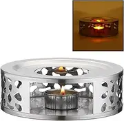Stainless Steel Teapot Warmer, Metal Teapot Heater with Tealight Holder Stainless Steel Candle Base Coffee Tea Warmer for Glass Teapot, Steel Teapot, Ceramic Teapot and Other Heatproof Dish