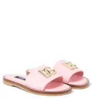 [Dolce & Gabbana Kids] Dolce & Gabbana Kids DG leather slides UK 13 pink