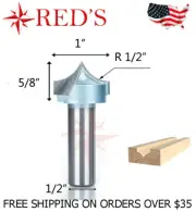 Tideway Carbide Industrial LC04051608 R1/2" Radius Carving 1/2" shank router bit