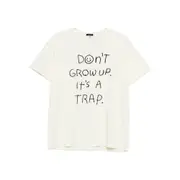 [R13] R13 Smiley-face Slogan-print T-shirt M NEUTRALS