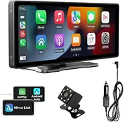 10.26 Inch Car Stereo Radio Apple Carplay Android Auto MP5 Player Bluetooth Head Unit Audio System Touchscreen Portable with Camera
