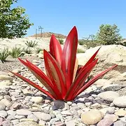 Clothinf New Tequila Rustic Sculpture, DIY Metal Agave Plant,Rustic Hand Painted Metal Agave,Garden Yard Art Decoration Statue Home Decor for Yard Stakes,Garden Figurines,Outdoor Patio(Red), (RR496)