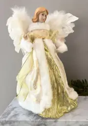 Cream Angel 12” With Feather Wings Christmas Tree Topper