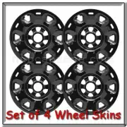 Black Nissan Titan 17" Wheel Skins Hubcaps Fits 2016-2024 Titan XD Wheel Covers