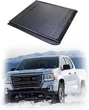 ALCYBD Truck Prevent Dust and Water Pickup Hard Bed Roller Shutter Retractable Pickup Truck Cover Manual Tonneau Covers Black Compatible for GMC Canyon(Electric Lock)