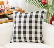 Black And White Checks With Feather Down Insert Pillow