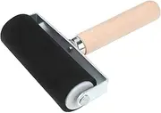Nbhuiakl Rubber Roller for Crafts, Rollerball Pen for Printing Graphics with Wooden Handle | Hand Roller Tool for Block Printing, Stamping, Painting, Crafts, (1.38 inches, 2.36 inches, 4 inches)