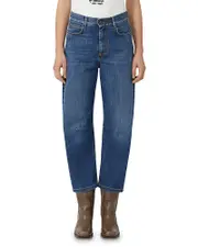 Weekend Max Mara Caprile Barrel Leg Jeans in Navy