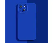 Phone Back Shell Anti-fall Shock-proof Ultra-thin TPU Solid Color Phone Case for iPhone 13 Mini/13/13 Pro/13 Pro Max - Blue for iPhone 13