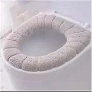 HAKGKFAFMQ Washable Toilet Cover Pad Toilet Seat Cushion Set for Home Decor Closestool Mat Seat Case Toilet Lid Cover Accessories Toilet seat Cover(Beige)