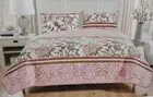 KARO FLOWERS MULTICOLOR REVERSIBLE BEDSPREAD QUILTED SET 3 PCS KING SIZE