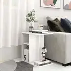 NNEVL Side Table White 50x30x50 cm Chipboard