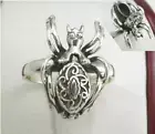 UNIQUE .925 STERLING SILVER SPIDER POISON RING size 7 style# r1242
