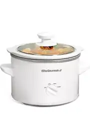 Elite Gourmet MST-250XW Electric Slow Cooker Ceramic Pot, with Adjustable Temp