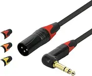 SWAMP Colour Coded XLR male to TRS Right-Angle Cables - Balanced - 90 Degree - Yellow - 1m