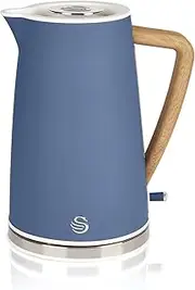 [Swan] SK14610BLUN Nordic Jug Kettle, Wood Effect, Soft Touch, 1.7L 3KW, Blue