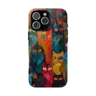 Abstract Cats Artistic Kitty - Phone Cover Case for iPhone 16 15 14 13 12 11