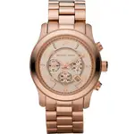 MICHAEL KORS(MK8096) 完美時空情人三眼計時腕錶-玫瑰金