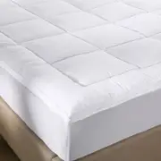 Royal Comfort 1000GSM Memory Mattress Topper Cover Protector Underlay - Queen - White