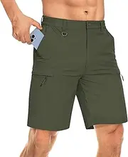 [JEShifangjiusu] Mens Buckle Adventure Hiking Cargo Shorts Quick Dry Lightweight Shorts Moisture-Wicking Golf Short Pant
