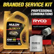 Ryco Oil Filter Nulon 5L APX10W40 Engine Oil Kit for Kia Credos G11 4cyl 2L