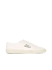 Saint Laurent Court Classic SL/06 Embroidered Sneakers in Canvas and Leather