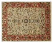 Living Room Carpet 8x10 ft Wool Light Green Traditional Rug B-79534