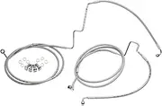 Front Lower Brake Lines Kit for Harley 2014-up Touring with ABS Road King/Street Glide/Road Glide/Electra Glide/Ultra Glide Models, Stainless Steel Braided, Silver