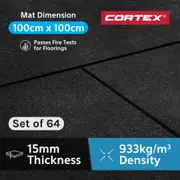 CORTEX Rubber Gym Floor Mat 15mm Set of 64