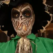 HE'S HERE! 2024 HALLOWEEN PROP 6'HANGING ANIMATRONIC SCARECROW SKELETON C VIDEO