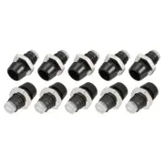 100 x LED Light Holder Chrome Plated Light-emitting Lamp Bulb Diode Black 0.12"