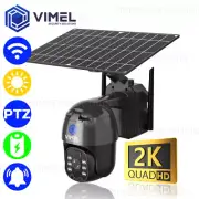 Wireless Security Camera 2K Solar Outdoor Battery PTZ CCTV Home Alarm System