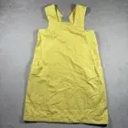Everlane Women’s S cross-back apron mini denim dress organic cotton yellow #3202