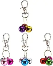 COLLBATH 4pcs Pet Collar Bells Durable Charm Pendants for Cats Bright Color Keychain Bells Attractive and Reusable Pet Accessories for Training and Daily Wear Random Color