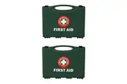 2x First Aid Kits Australia Deluxe Portable Car First Aid Kit Box 26x21cm Green