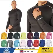Mens Base Layer Top Long Sleeve Compression Armour Top Thermal Gym Sports Shirt