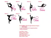 Gymnastics Girl Custom Name Wall Sticker Personalized Decal Gymnast